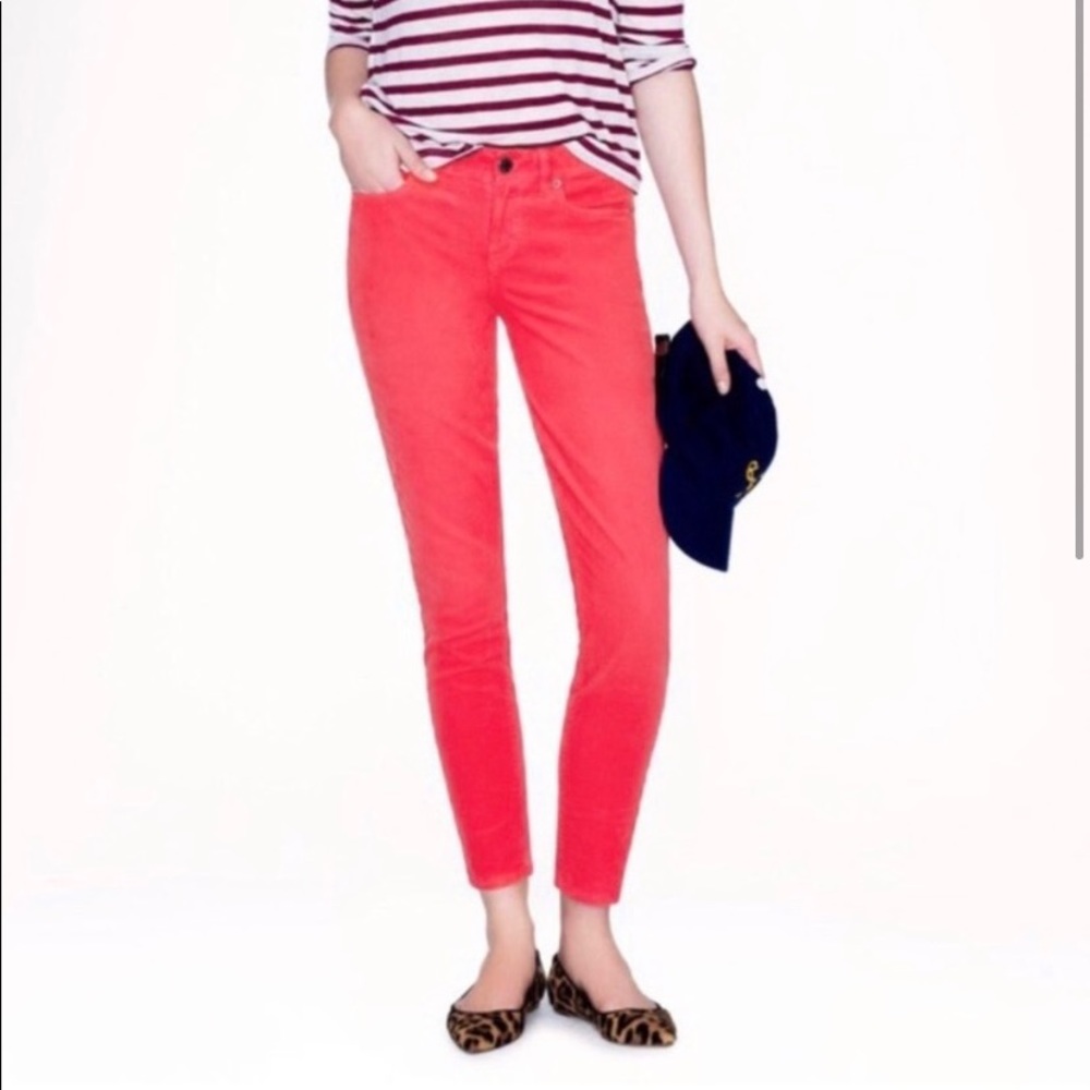 J Crew NWOT Toothpick Corduroy Pink Watermelon Jeans Pants